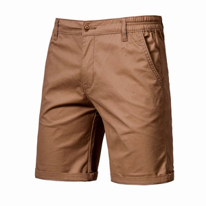 Pantalones Cortos de Verano para Hombre 2023, de Algodón, Cintura Media, Casuales, de Negocios, Lisos, de Secado Rápido, con Cierre de Cordón, Elásticos, Estilo Chino Clásico - Product Image 1