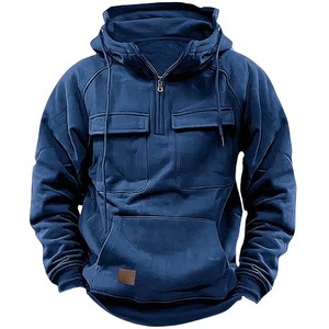 Haute qualité bouffée impression ligne noire étiquette 100% coton éponge française Streetwear LOGO personnalisé sweats à capuche pour hommes - Product Image 3