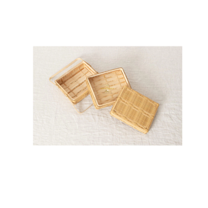 Cesta de Bambú Cuadrada con Tapa Más Vendida, Organizador Natural para Decoración del Hogar - Product Image 6