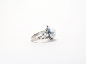 High Quality Silver Howlite <b>Rings</b> for Women <b>Statement</b> <b>Ring</b> 925 Sterling Silver Daily Wear Jewelry for Her for Party Occasions - Product Image 2