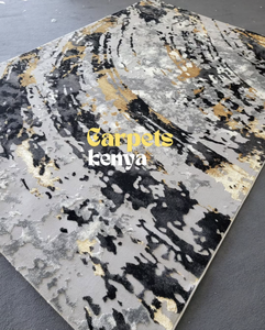 Tapis Adiva Gaziantep, tissé en Turquie, jacquard abstrait, antidérapant, rembourré, en polypropylène, fabriqué à la machine, résistant aux taches, moyen - Product Image 2