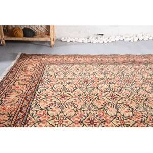 Classic Beige <b>Brown</b> 6.4 X 9.4 ft Vintage Turkish Eco Friendly <b>Wool</b> Latex Patchwork Rectangular Hallway Side Bedside Rugs New - Product Image 2