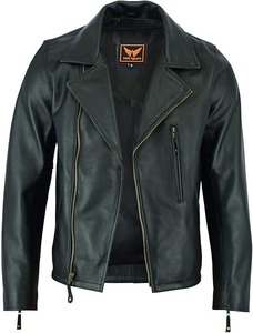 Motorcycle Genuine Leather <b>Jacket</b>-Hand-picked Genuine Top-Grain Cowhide Leather <b>Biker</b> <b>Jacket</b> for Men Waterproof Breathable - Product Image 4