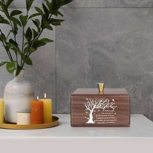โกศใส่เถ้ากระดูกทำจากไม้วอลนัททำมือสำหรับขี้เถ้าของมนุษย์ต้นไม้แห่งชีวิตที่ระลึกสำหรับงานศพขี้เถ้าผู้ชายผู้หญิงเด็ก - Product Image 4