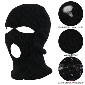 Unisex Solid Color Acrylic Warm Winter Ski Mask Full <b>Face</b> Covered Windproof Cycling Balaclava nitted Ski Mask DDP Shipping - Product Image 2