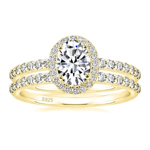 เครื่องประดับสุดหรูสำหรับงานแต่งงานของผู้หญิงกะรัต1.5รูปไข่ชุดเครื่องประดับเพชรแหวนเพชรโมอิสซาไนต์ - Product Image 3