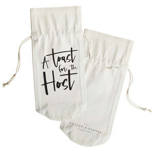 กระเป๋าผ้าแคนวาสใส่ไวน์ พร้อมคำอวยพรสำหรับเจ้าบ้าน - กระเป๋าของขวัญสุดหรูและมีสไตล์ - Product Image 2