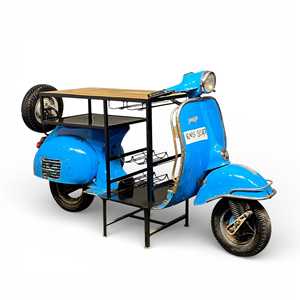 Mesa de Bar Estilo Scooter de Metal Vintage, Diseño Industrial Moderno y Lujoso para el Hogar, Bodega, Cafetería, Restaurante, Centro Comercial, Cocina, Mesa de Cócteles - Product Image 1