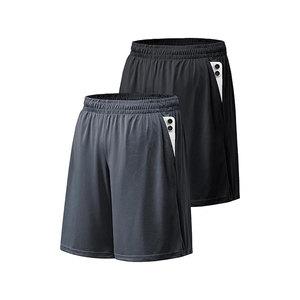 Pantalones cortos deportivos activos para hombre, pantalones cortos deportivos informales de playa con estampado alargado, venta al por mayor en línea, patrón sólido - Product Image 1