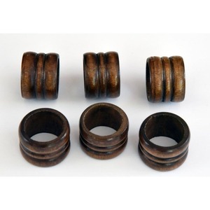 Ensemble de 6 ronds de serviette en bois d'acacia faits à la main pour dîner anniversaire anniversaire noël rond de serviette pour la maison et la cuisine écologique - Product Image 1