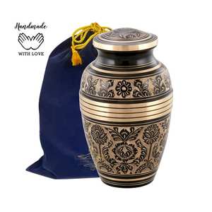 Handcrafted Urn for Human Ashes | Premium <b>Memorial</b> <b>Keepsake</b> | Premium Adult brass Urn <b>Box</b> - Product Image 1