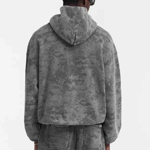 Unisex Polyester/Cotton Fleece Breathable 340g Hoodie Custom Logo Streetwear Heavyweight <b>Pullover</b> Oversized <b>for</b> <b>Men</b> Solid Plain - Product Image 4