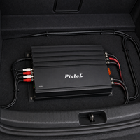 Amplificateur audio de voiture 4 canaux classe AB 65W x 4 RMS 4 Ohm pleine gamme, bridable 130W x 2, avec crossover basse fréquence, amplification des basses et télécommande de niveau