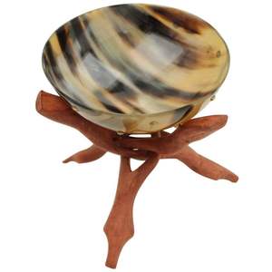 OPTIMISATION DE QUALITÉ BOL À SALADE EN CORNE DE BUFFLE FAIT À LA MAIN Bol de service en corne naturelle fabriqué à la main Style animal très poli - Product Image 5