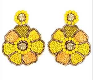 Handmade Luxury Custom Colors Beaded Embroidery Trendy New Drop <b>Earrings</b> Unisex for Parties From Hiba Enterprises - Product Image 3
