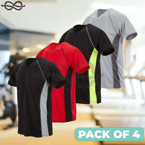 Camisetas de rendimiento con cuello en V para hombre, camisetas de manga corta Dry Fit para entrenamiento Premium y ropa activa, camisetas de estilo cómodo - Product Image 3