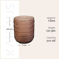 Juego de 6 Vasos de Vidrio y Copas de Vino de Lujo en Color Oro Rosa con Patrón de Gotas de Lluvia en Relieve, Estilo Vintage, para Fiestas
