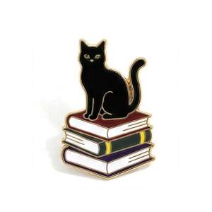 Épinglette promotionnelle en émail, badge de revers, vente en gros, épinglette personnalisée de chat noir de tarot - Product Image 2