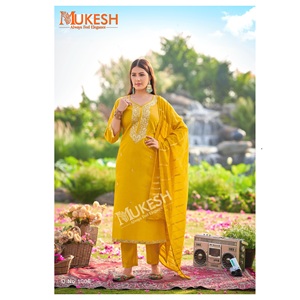 Fast Selling Maruti Fashion Designer Roman <b>Silk</b> Quick Dry Kurti Pant Heavy Look <b>Viscose</b> <b>Fabric</b> Dupatta Women Wedding Festive - Product Image 1