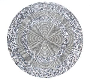 Elegant Circle <b>Beaded</b> <b>Placemat</b> for Dining Table Wedding Reception New Year Parties-Perfect Match for Mats & Pads - Product Image 1
