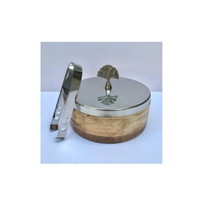 Couleur argent élégant en bois et acier Chapati Roti Box Casserole Container Holder avec Tong usine vente fabricant en gros - Product Image 1