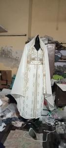 Vestido de baile con cuentas musulmán Abaya vestido de cuerpo entero con adornos de cristal y decoración de patrón de característica antiestática abaya - Product Image 6