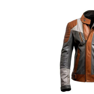 Veste de motard en cuir véritable avec un look classique et une finition durable, en cuir de vache vintage ciré - Product Image 4