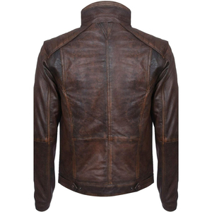 Chaqueta de Cuero para Hombre, Estilo Motero, Cuello Alto, para Invierno, Nueva Moda 2024, Calidad, Venta al por Mayor OEM a Buen Precio, Envío DDP - Product Image 3
