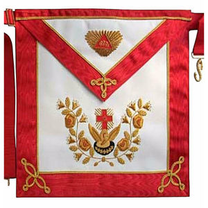 Factory Made Custom Design FREEMASON MASONIC EMBROIDERED REGALIA Embroidered Tee Level Provincial Dress <b>Apron</b> <b>WHITE</b> Masonic - Product Image 3