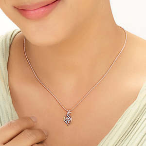 สร้อยคอจี้เพชรรูปใบไม้ประณีต - Product Image 2