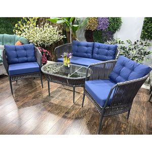 Groupe de sièges de balcon et de jardin Milano avec service à thé pour divertissement en plein air - Product Image 2