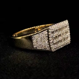 Joyería de lujo para hombre Anillo unisex estilo hip hop de 10/14/18K de diamante redondo cultivado en laboratorio de hip hop de moda del fabricante indio - Product Image 2