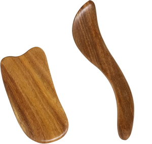 Bois couleur naturelle visage pied et corps masseur ensemble de poignée massage profond ensemble de 2 outils teck design unique - Product Image 1