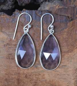 Pendientes de Plata de Ley con Cuarzo Iolita, Piedra de Nacimiento de Diciembre, Gema Natural, Joyería Hecha a Mano, Regalo - Product Image 6