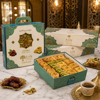 Boîte en papier personnalisée AT PACK pour les douceurs arabes, baklava, emballage cadeau avec poignée et fenêtre
