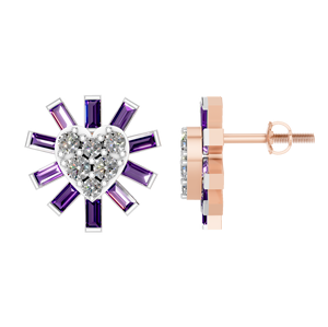 Clásico 14K oro sólido laboratorio cultivado diamante Baguette corte Stud pendiente moda bodas fiestas IGI certificado - Product Image 2