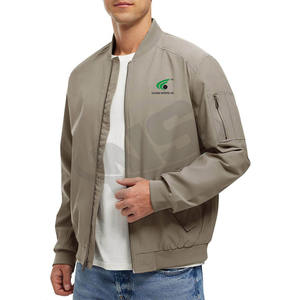 Blouson d'aviateur de couleur unie pour hommes vêtements d'extérieur d'hiver à manches longues style de la rue avec fermeture éclair logo personnalisé polyester de qualité - Product Image 1