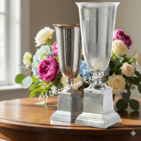 Vase à fleurs en métal sur piédestal doré moderne de luxe, arrangement de pivoines et d'hortensias artificiels pour la décoration de table à manger, décoration d'événements, portable