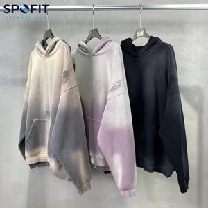 Sudadera con capucha de lavado de piedra en blanco Sudadera con capucha lavada con ácido personalizada Sudadera vintage Sudaderas con capucha desgastadas con serigrafía Tasa de venta completa - Product Image 1