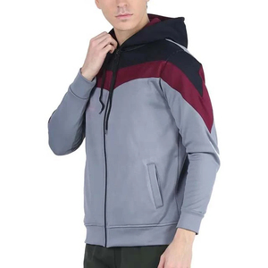 Sweats à capuche zippés pour hommes, couleur unie, 100% coton, respirants, décontractés pour l'hiver, avec impression en relief, style streetwear - Product Image 4