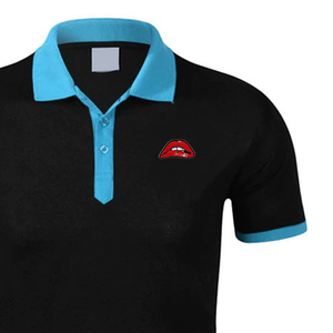 Cuello alto negro para camisas para hombres con logotipo bordado tejido de algodón transpirable y secado rápido estilo Hip Hop - Product Image 2