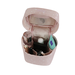 Sennrong Pink Star Pattern Cosmetic Bag Zipper Closure Water Resistant Travel Makeup Pouch Elegant Style All Seasons - Product Image 5