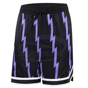 Shorts de basketball sur mesure 100 % polyester, taille mi-haute, respirants, style sportif, motif uni, légers, en promotion à prix réduit - Product Image 1