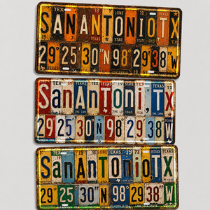 Letrero Metálico Vintage de <span class=keywords><strong>San</strong></span> <span class=keywords><strong>Antonio</strong></span>, <span class=keywords><strong>Texas</strong></span>, EE. UU., Placa de Matrícula de Metal, Letrero Rústico de Metal, Decoración de Pared para Salón o Garaje, Estilo Antiguo - Product Image 1