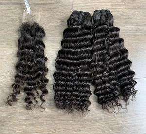 Meilleure vente 300 grammes de cheveux Remy Natural Wave Curly Bundles pour la fabrication de perruque de cheveux humains bruts au prix de gros - Product Image 5
