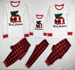 Conjunto de ropa de dormir informal de Navidad para adultos 100% algodón Feliz Navidad Lounge pijama traje con camiseta de manga larga y pantalones - Product Image 5