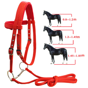 Bridon anatomique en nylon avec sangle réglable épaisse, équipement d'équitation, rênes d'hiver, ceinture, attache souple pour le cou - Product Image 2