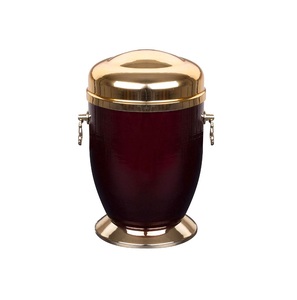 Nueva urna de cremación para cenizas humanas Suministros funerarios Urna funeraria de recuerdo clásico con asas de latón a la venta - Product Image 1