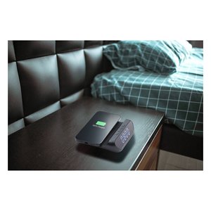 HORLOGE INTELLIGENTE 15W Support de charge sans fil et support noir Cavo Caricabatterie WIRELESSCLOCK2K - Product Image 6