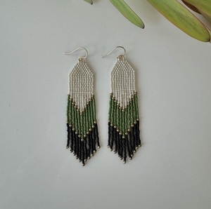 Pendientes de cuentas de cristal hechos a mano joyería de moda única - Product Image 1